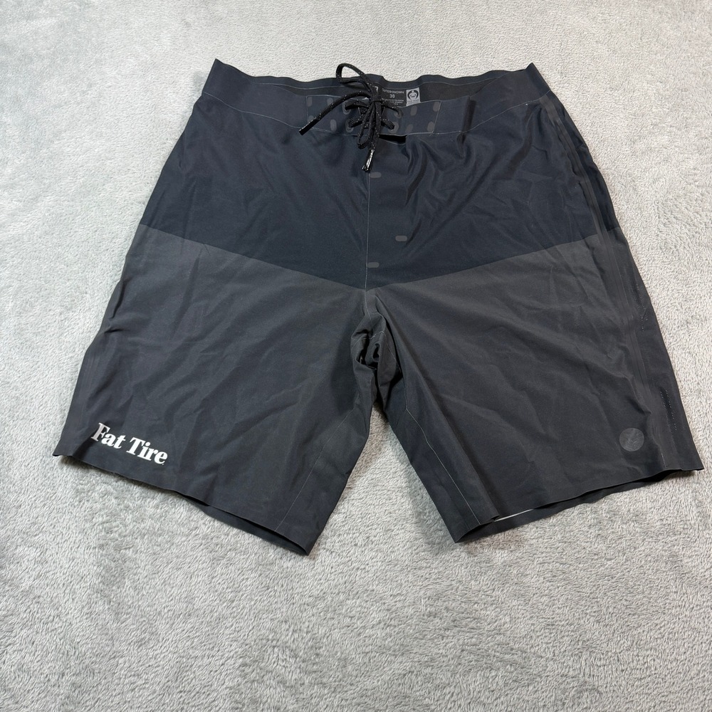 OuterKnown Apex Board Shorts Mens 30 Black Fat Tire Kelly Slater Surf Recycled